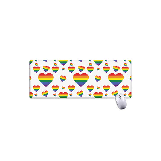 Rainbow LGBT Heart Pattern Print Extended Mouse Pad