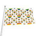 Rainbow LGBT Heart Pattern Print Flag