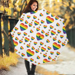 Rainbow LGBT Heart Pattern Print Foldable Umbrella