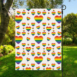 Rainbow LGBT Heart Pattern Print Garden Flag