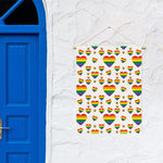 Rainbow LGBT Heart Pattern Print Garden Flag