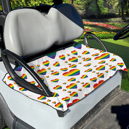Rainbow LGBT Heart Pattern Print Golf Cart Seat Cover