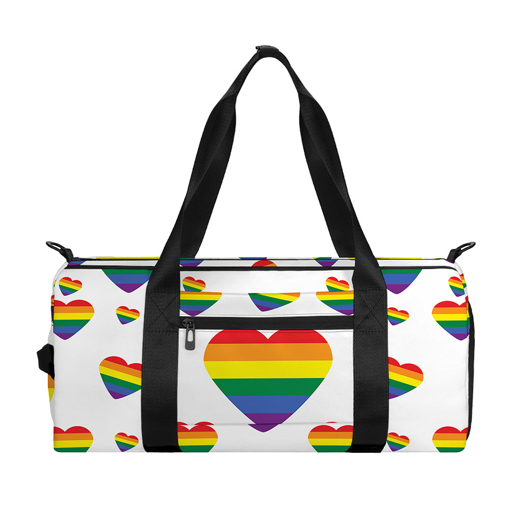 Rainbow LGBT Heart Pattern Print Gym Bag