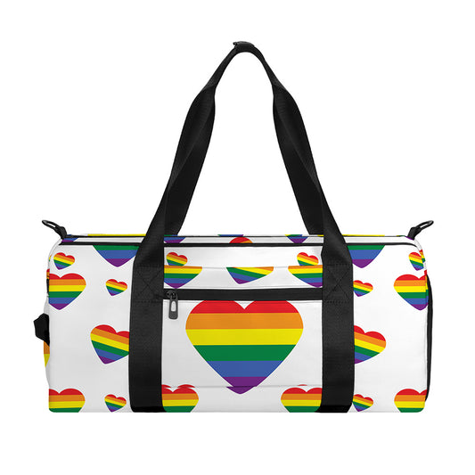 Rainbow LGBT Heart Pattern Print Gym Bag