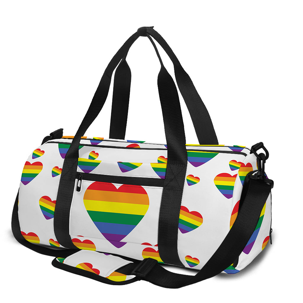 Rainbow LGBT Heart Pattern Print Gym Bag