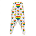 Rainbow LGBT Heart Pattern Print Hammer Pants