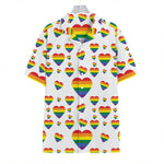 Rainbow LGBT Heart Pattern Print Hawaiian Shirt