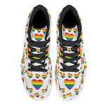 Rainbow LGBT Heart Pattern Print High Top Leather Sneakers