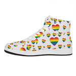 Rainbow LGBT Heart Pattern Print High Top Leather Sneakers