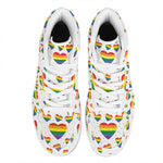 Rainbow LGBT Heart Pattern Print High Top Leather Sneakers