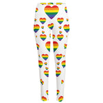 Rainbow LGBT Heart Pattern Print High-Waisted Pocket Leggings