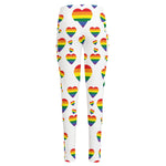 Rainbow LGBT Heart Pattern Print High-Waisted Pocket Leggings