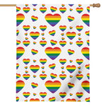 Rainbow LGBT Heart Pattern Print House Flag