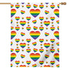 Rainbow LGBT Heart Pattern Print House Flag