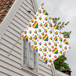 Rainbow LGBT Heart Pattern Print House Flag