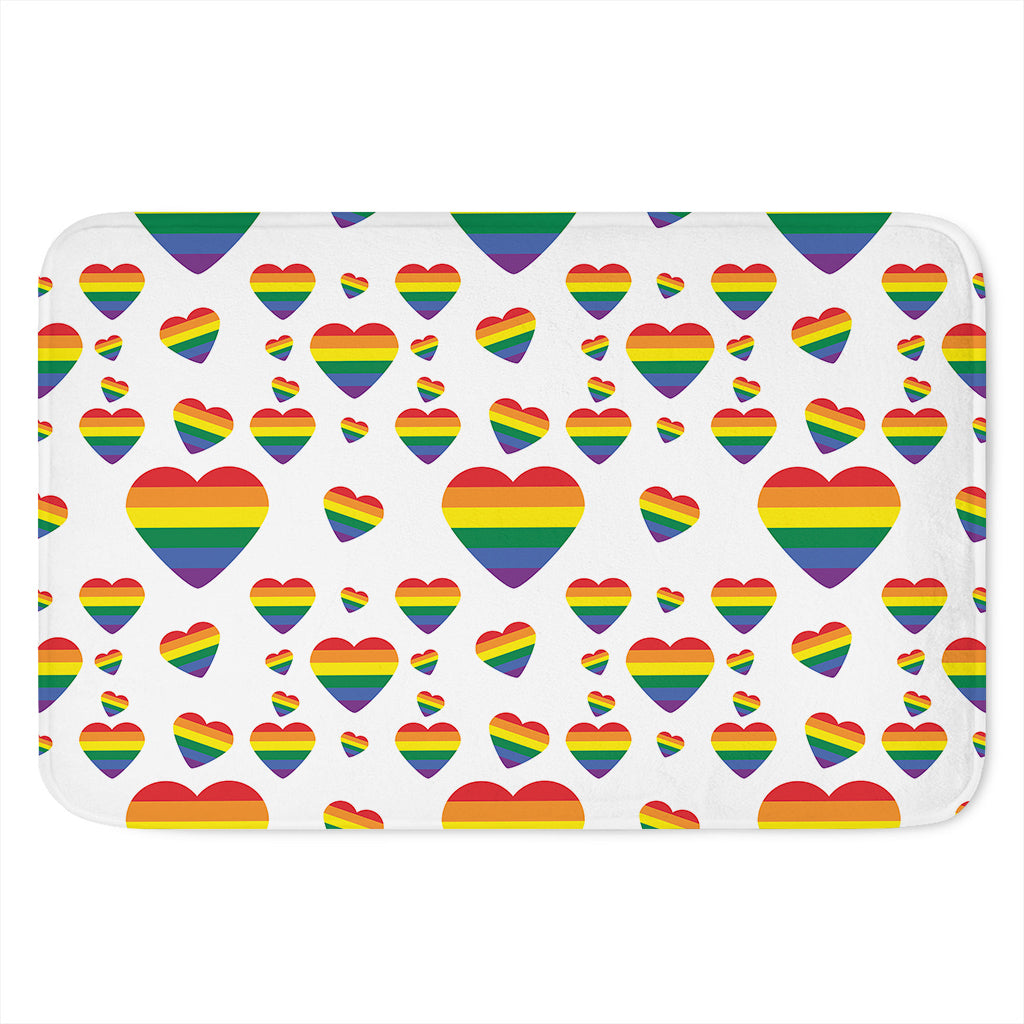 Rainbow LGBT Heart Pattern Print Indoor Door Mat