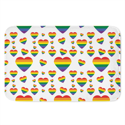 Rainbow LGBT Heart Pattern Print Indoor Door Mat