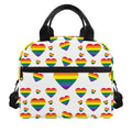 Rainbow LGBT Heart Pattern Print Insulated Lunch Bag