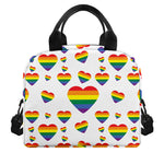 Rainbow LGBT Heart Pattern Print Insulated Lunch Bag