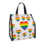 Rainbow LGBT Heart Pattern Print Insulated Lunch Tote