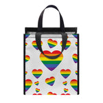 Rainbow LGBT Heart Pattern Print Insulated Lunch Tote