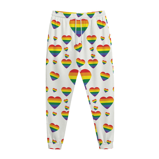 Rainbow LGBT Heart Pattern Print Jogger Pants
