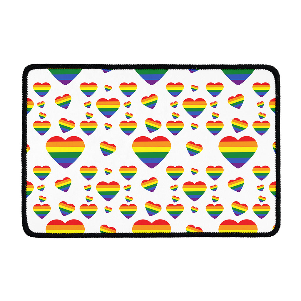 Rainbow LGBT Heart Pattern Print Kitchen Mat