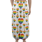 Rainbow LGBT Heart Pattern Print Lantern Pants