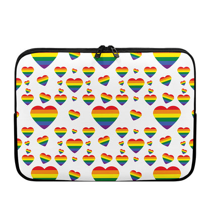 Rainbow LGBT Heart Pattern Print Laptop Sleeve