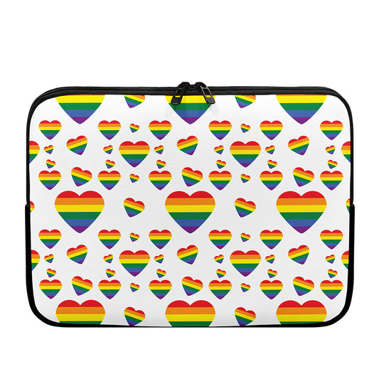 Rainbow LGBT Heart Pattern Print Laptop Sleeve