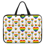 Rainbow LGBT Heart Pattern Print Laptop Sleeve With Handle