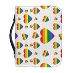 Rainbow LGBT Heart Pattern Print Leather Bible Cover