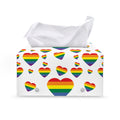 Rainbow LGBT Heart Pattern Print Leather Tissue Box Cover
