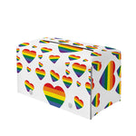 Rainbow LGBT Heart Pattern Print Leather Tissue Box Cover