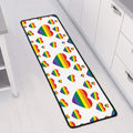 Rainbow LGBT Heart Pattern Print Long Kitchen Mat