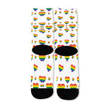 Rainbow LGBT Heart Pattern Print Long Socks