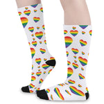 Rainbow LGBT Heart Pattern Print Long Socks