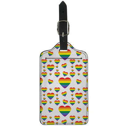 Rainbow LGBT Heart Pattern Print Luggage Tag