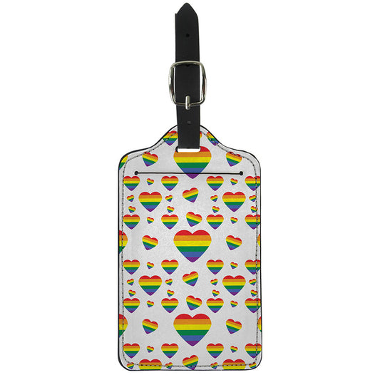 Rainbow LGBT Heart Pattern Print Luggage Tag