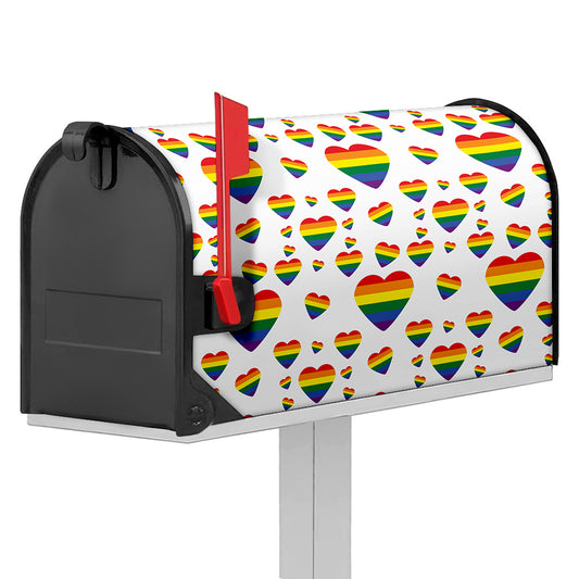 Rainbow LGBT Heart Pattern Print Mailbox Cover