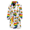 Rainbow LGBT Heart Pattern Print Men's Bathrobe