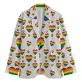 Rainbow LGBT Heart Pattern Print Men's Blazer