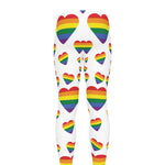 Rainbow LGBT Heart Pattern Print Men's leggings