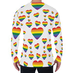 Rainbow LGBT Heart Pattern Print Men's Long Sleeve T-Shirt