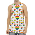 Rainbow LGBT Heart Pattern Print Men's Muscle Tank Top