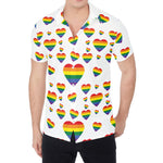 Rainbow LGBT Heart Pattern Print Men's Shirt