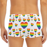 Rainbow LGBT Heart Pattern Print Men's Short Boxer Briefs