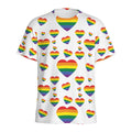 Rainbow LGBT Heart Pattern Print Men's Athletic T-Shirt