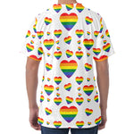 Rainbow LGBT Heart Pattern Print Men's Velvet T-Shirt