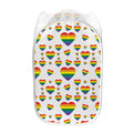 Rainbow LGBT Heart Pattern Print Mesh Laundry Hamper